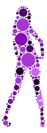 Fashion Women shape design by color pointのイラスト素材