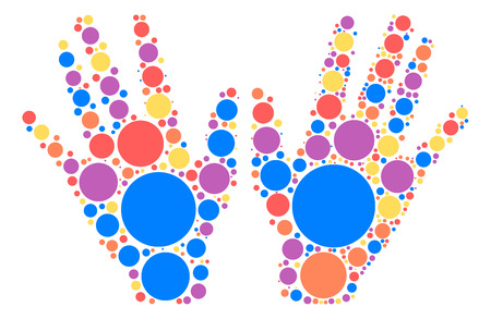 hands shape design by color pointのイラスト素材