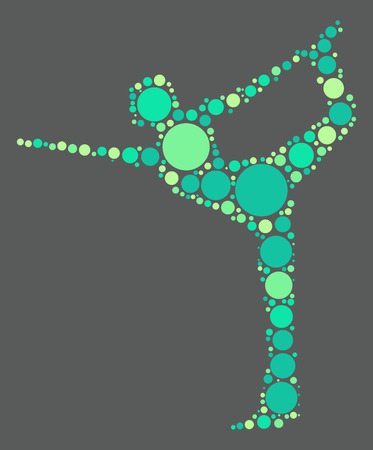 Yoga shape design by color pointのイラスト素材