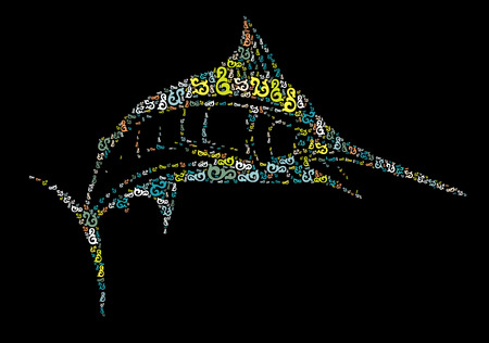 swordfish shape vector design illustrationのイラスト素材