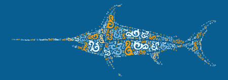 swordfish shape design illustrationのイラスト素材