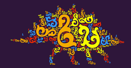 dinosaur shape design illustrationのイラスト素材