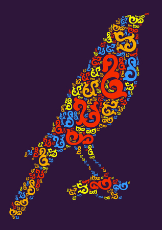 bird shape design illustrationのイラスト素材