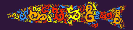 fish shape design illustrationのイラスト素材