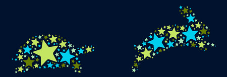 Turtle & rabbit  shape  design illustrationのイラスト素材