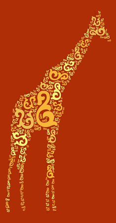 giraffe shape design illustrationのイラスト素材