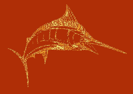 swordfish shape design illustrationのイラスト素材