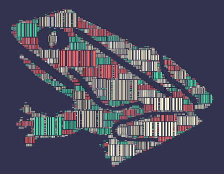 frog shape design illustrationのイラスト素材