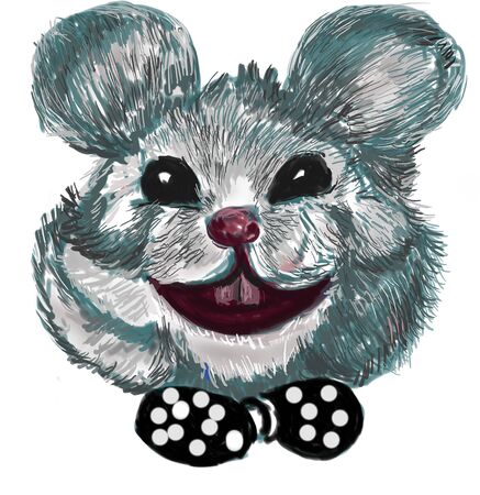 mouse hand drawn illustration,art design,wall inspirationの写真素材