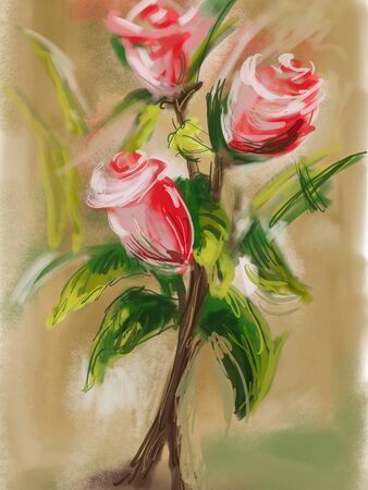 flower hand drawn illustration,art design,wall inspirationの写真素材