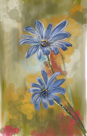 flower hand drawn illustration,art design,wall inspirationの写真素材