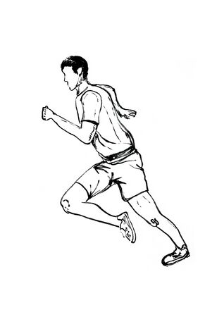 runner hand drawn illustration,art design,wall inspirationの写真素材