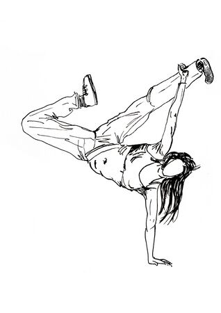dancer hand drawn illustration,art design,wall inspirationの写真素材
