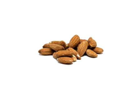 Almonds isolated on white background.の写真素材