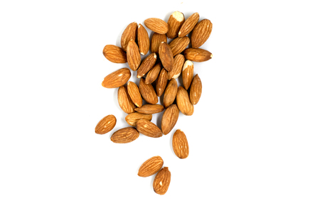 Almonds isolated on white background.の写真素材