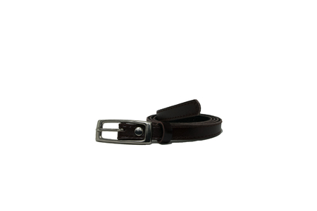 Leather belt isolated on white backgroundの写真素材