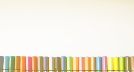 Various colour pens.on white backgroundの写真素材