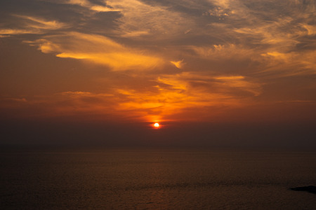 Beautiful sunset on backgroundの写真素材