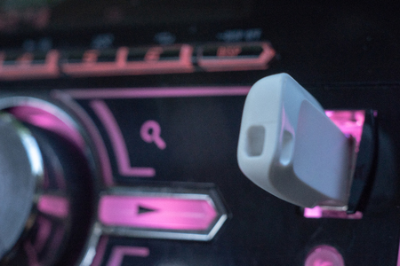 Close up usb flash on radioの写真素材