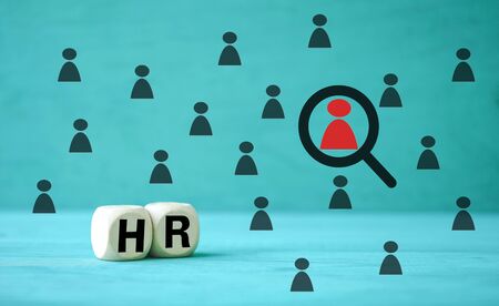 Concept Human resources block wooden on backgroundの写真素材