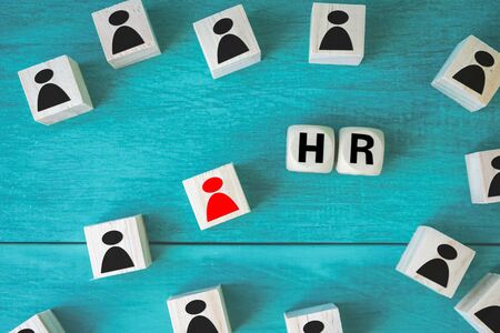 Concept Human resources search block wooden on backgroundの写真素材