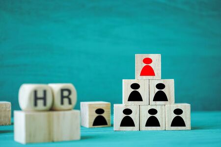 Concept Human resources search block wooden on backgroundの写真素材