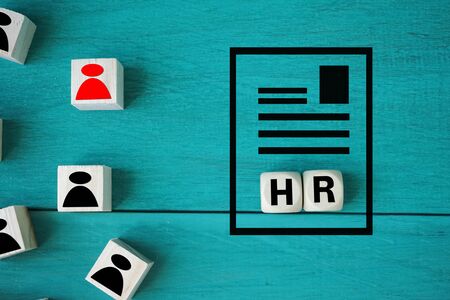 Concept Human resources search block wooden on backgroundの写真素材