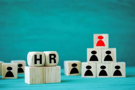 Concept Human resources search block wooden on backgroundの写真素材
