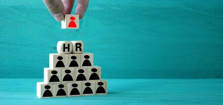 Concept Human resources search block wooden on backgroundの写真素材