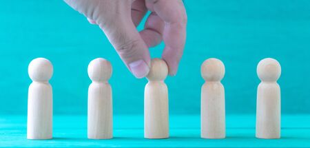Concept Human resources search block wooden on backgroundの写真素材