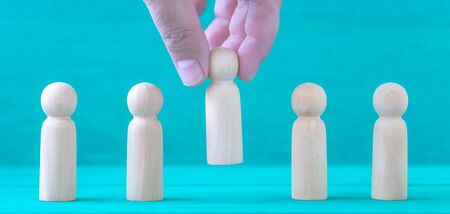 Concept Human resources search block wooden on backgroundの写真素材