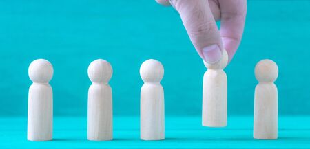 Concept Human resources search block wooden on backgroundの写真素材