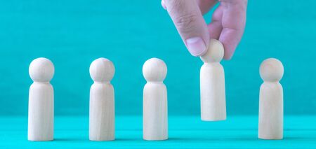 Concept Human resources search block wooden on backgroundの写真素材