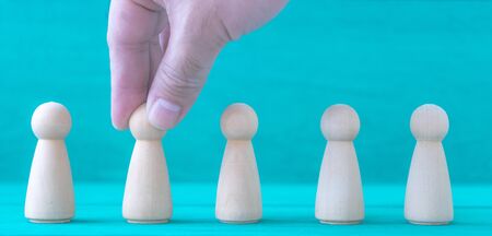 Concept Human resources search block wooden on backgroundの写真素材