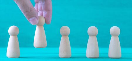 Concept Human resources search block wooden on backgroundの写真素材