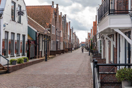 Typical Dutch houses in the old townの写真素材