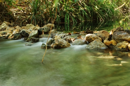 hot stream waterfall,krabi,thailandの写真素材