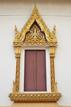 Window in Temple of The Emerald Buddhaの写真素材