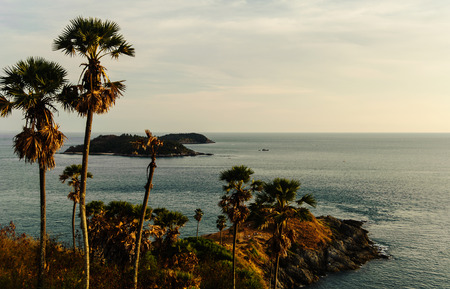 Phuket sceni Lam prom thep name thai Sea in Thailand Beautiful natural The popular tourist destination of tourists around the world.の写真素材