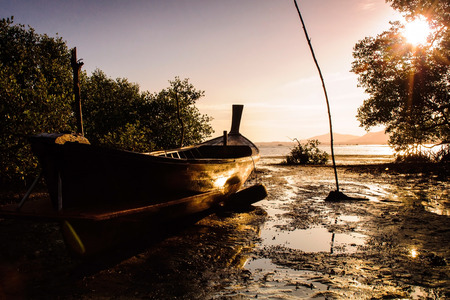 Beautiful nature and beautiful of sea with color of sunsetの写真素材