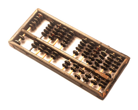 Old abacus ancient classic isolated on white background