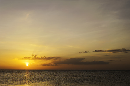 Sky sunset with sea in color of twilightの写真素材