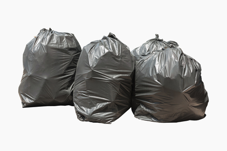 Trash bag isolated on white backgroundの写真素材
