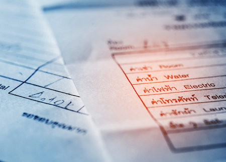 Utility bill save money and finance for prepare concept