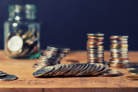 Bankruptcy concept, Saving money and account banking for finance business concept vintage style