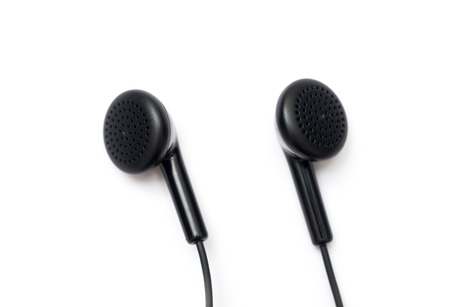 Ear headphone isolated on white backgroundの写真素材