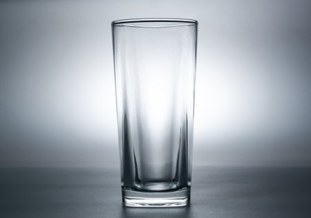 Glass of water, Blurred shadow backgroundの写真素材