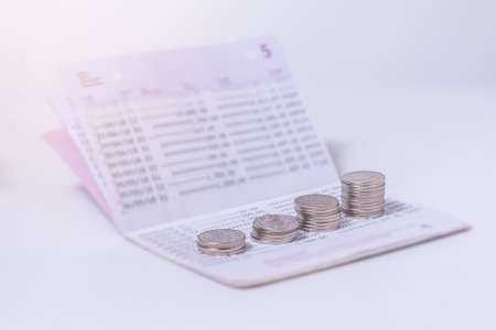 Bank book and Account bank, Save money and account banking for finance conceptの写真素材