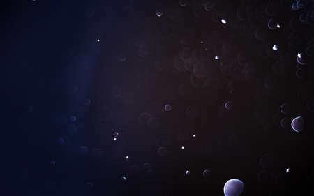 Light abstract dark bokeh light blurred black background