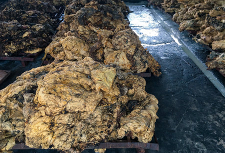 Latex Rubber, Rubber left over from the latex production process to be used to make other materials...